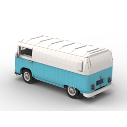 Lego MOC Volkswagen T2 Kastenwagen Barista - Medium Azure / White