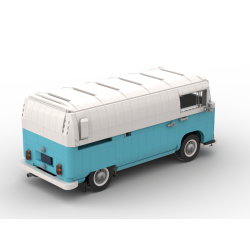 Lego MOC Volkswagen T2 Kastenwagen Barista - Medium Azure / White