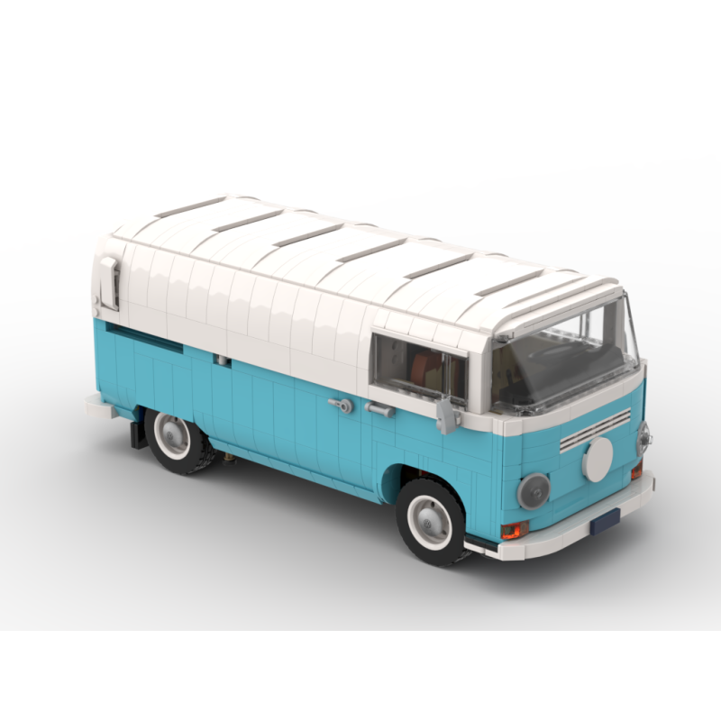 Lego MOC Volkswagen T2 Kastenwagen Barista - Medium Azure / White