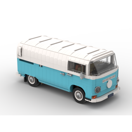 Lego MOC Volkswagen T2 Kastenwagen Barista - Medium Azure / White
