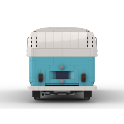 Lego MOC Volkswagen T2 Kastenwagen Barista - Medium Azure / White