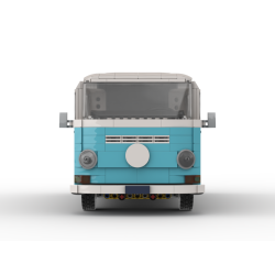 Lego MOC Volkswagen T2 Kastenwagen Barista - Medium Azure / White