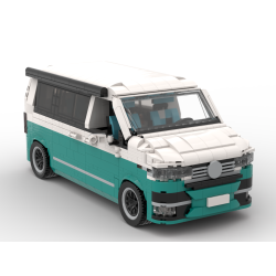Lego MOC Volkswagen T6.1 California - Dark Turquoise / White