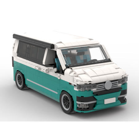 Lego MOC Volkswagen T6.1 California - Dark Turquoise / White