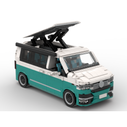 Lego MOC Volkswagen T6.1 California - Dark Turquoise / White