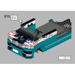 Lego MOC Volkswagen T6.1 California - Dark Turquoise / White