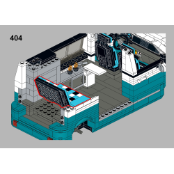 Lego MOC Volkswagen T6.1 California - Dark Turquoise / White