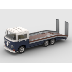 Lego MOC Volkswagen T2 Autotransporter - Dark Blue / White
