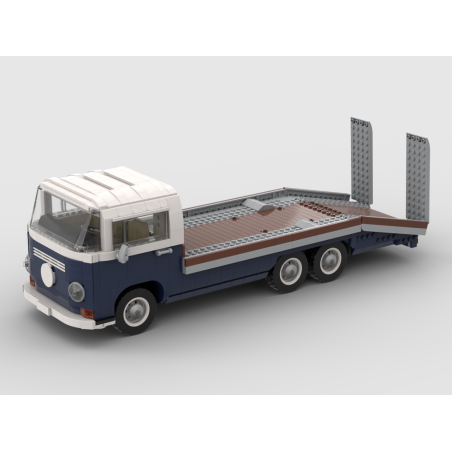 Lego MOC Volkswagen T2 Autotransporter - Dark Blue / White
