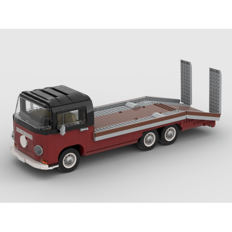 Lego MOC Volkswagen T2 Autotransporter - Dark Red / Black
