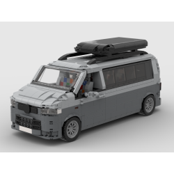 Lego MOC Volkswagen T5 Caravelle - Dark Bluish Gray / Light Bluish Gray