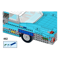 Lego MOC 1959 Cadillac Coupe de Ville - medium azure