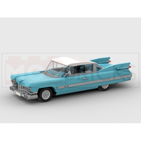 Lego MOC 1959 Cadillac Coupe de Ville - medium azure