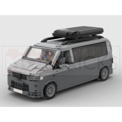 Lego MOC Volkswagen T5 Caravelle - Dark Bluish Gray / Light Bluish Gray