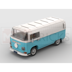 Lego MOC Volkswagen T2 Kastenwagen Barista - Medium Azure / White