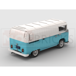 Lego MOC Volkswagen T2 Kastenwagen Barista - Medium Azure / White