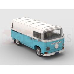 Lego MOC Volkswagen T2 Kastenwagen Barista - Medium Azure / White