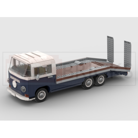 Lego MOC Volkswagen T2 Autotransporter - Dark Blue / White