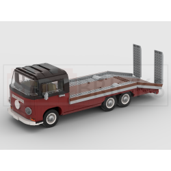 Lego MOC Volkswagen T2 Autotransporter - Dark Red / Black