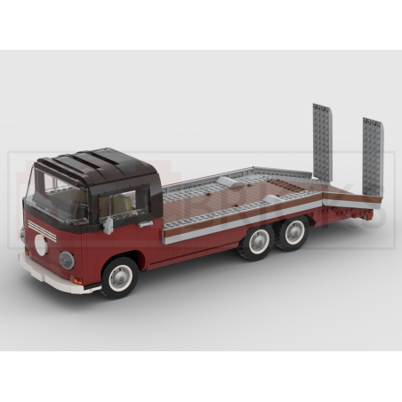 Lego MOC Volkswagen T2 Autotransporter - Dark Red / Black
