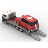 Lego MOC Volkswagen T2 Autotransporter - Dark Red / Black