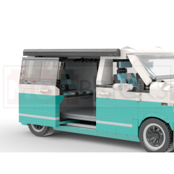 Lego MOC Volkswagen T6.1 California - Dark Turquoise / White